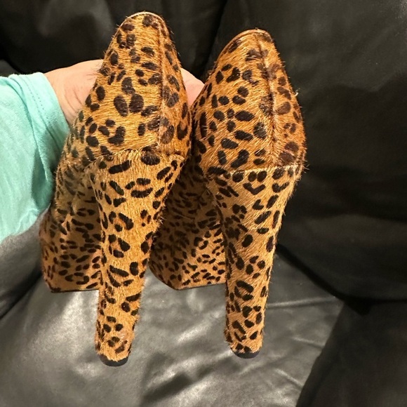 SAKS ANIMAL PRINT PLATFORM HEELED SHOES 36.5 main image 2